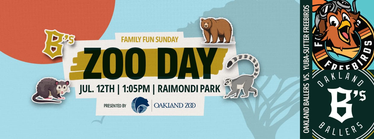 7/12/2026 Oakland Ballers vs. Yuba-Sutter Freebirds, Oakland Zoo Day