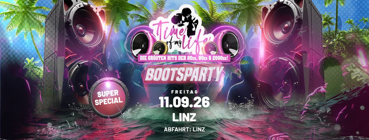 TIME OF MY LIFE - Hits der 70er, 80er und 90er - Bootsfahrt in LINZ