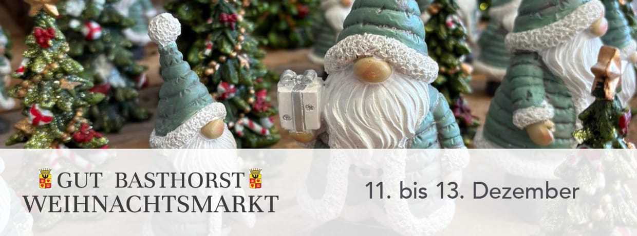 Weihnachtsmarkt Gut Basthorst 11. bis 13. Dezember 2026 