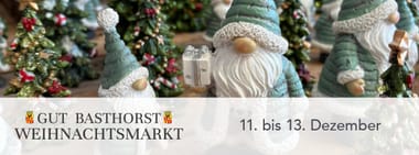 Weihnachtsmarkt Gut Basthorst 11. bis 13. Dezember 2026 