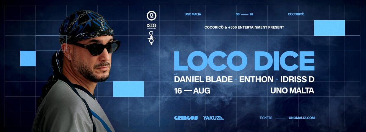 UNO PRESENTS LOCO DICE - 16TH AUGUST 2026