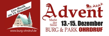 1. Adventsmarkt der Sinne Burg & Park Ohrdruf