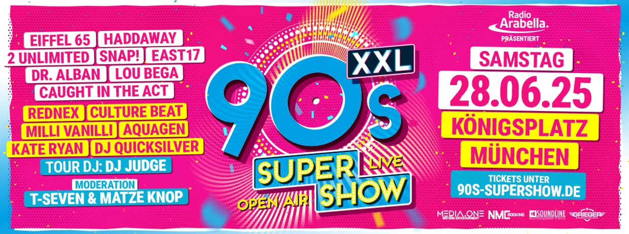 90s Super Show XXL München - live & open air auf dem Königsplatz