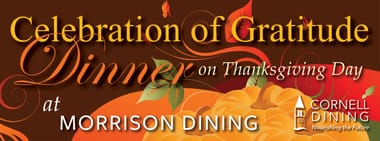 Annual Celebration of Gratitude Dinner on Thanksgiving Day - 11:30am Seating