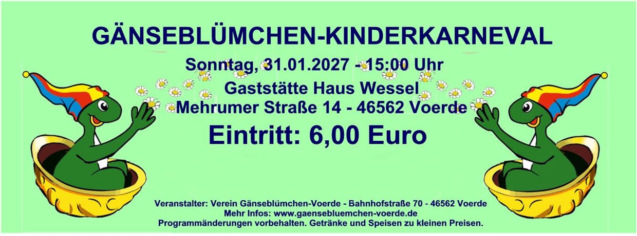 Gänseblümchen-Kinderkarneval 31.01.2027