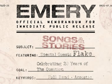 Emery – Songs & Stories – 20th anniversary of The Question with FLAKE