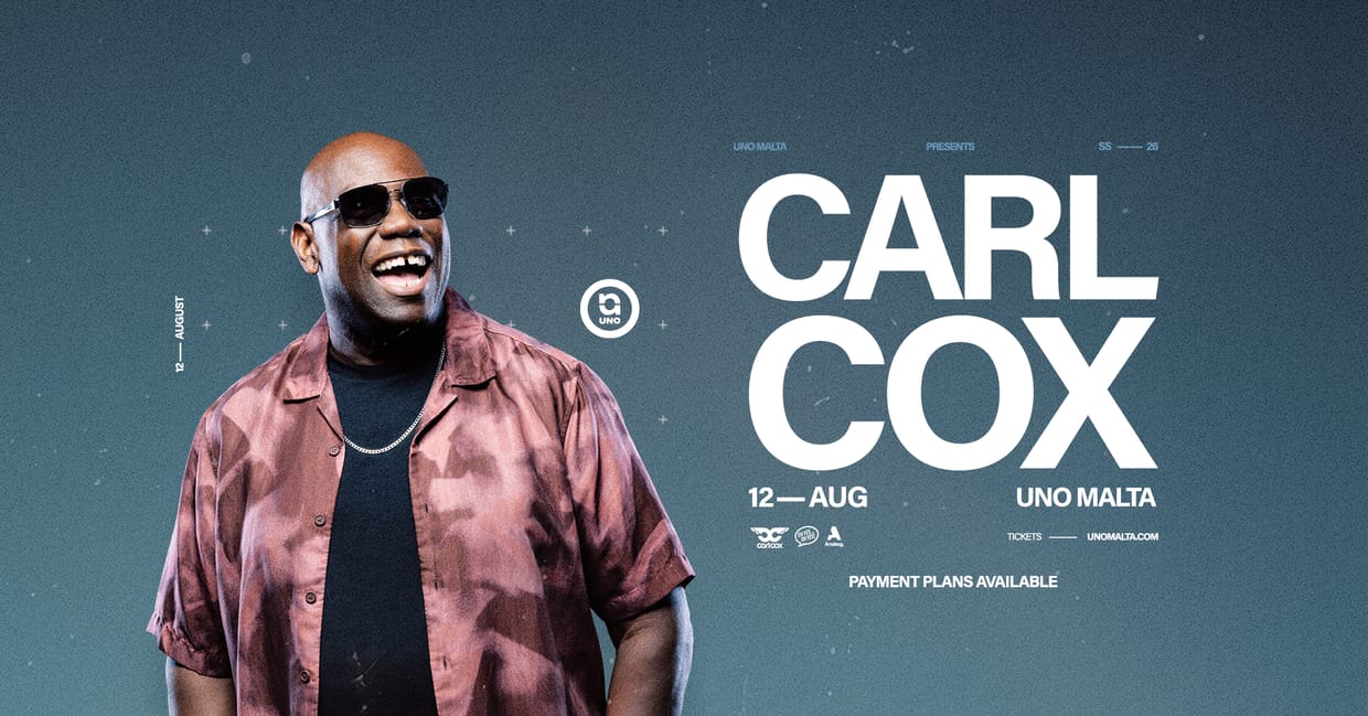 UNO PRESENTS CARL COX - 12TH AUGUST 2026