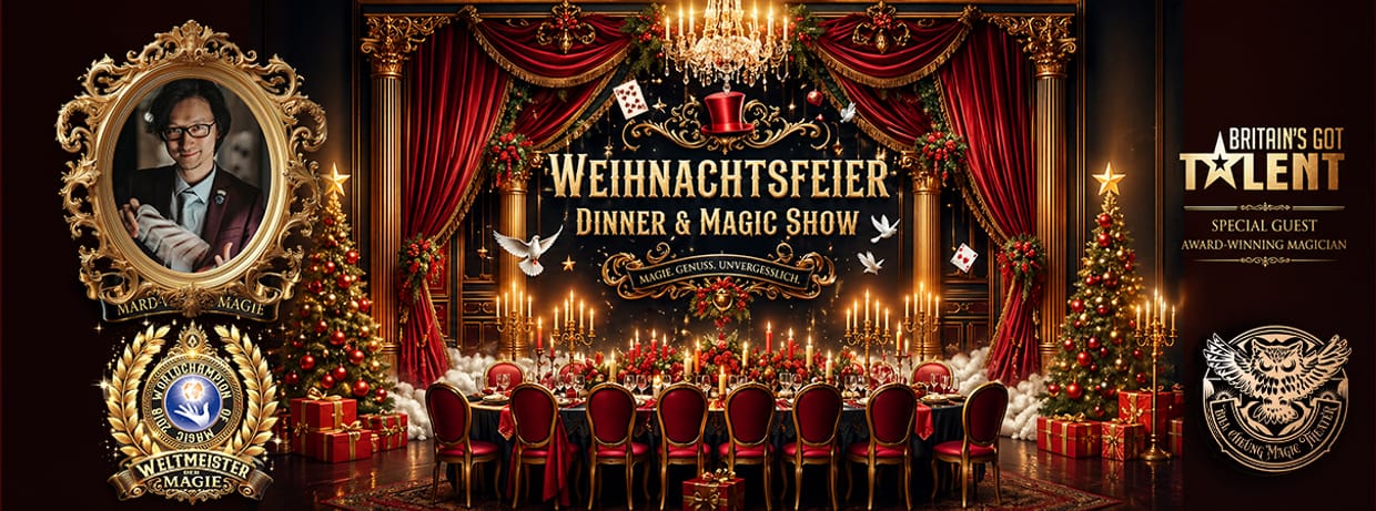 Weihnachtsfeier: Dinner & Magic Show 