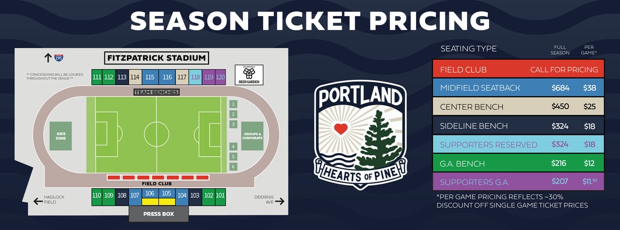 Portland Hearts of Pine 2025 Season Tickets