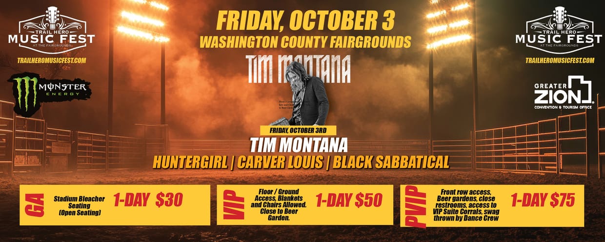 2025 1-DAY Wristband - FRIDAY Trail Hero Music Fest - October 3rd