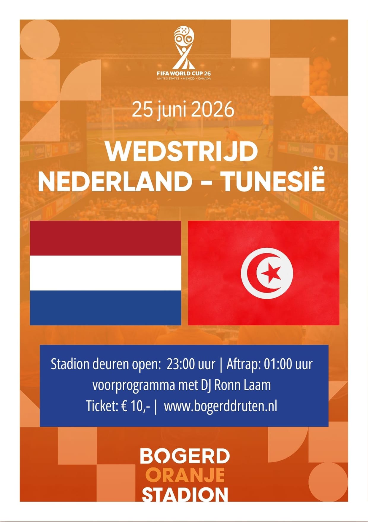 Nederland - Tunesië | Oranje Stadion