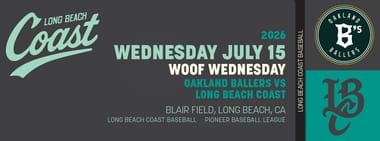 7/15/2026 Long Beach Coast vs. Oakland Ballers, Woof Wednesday