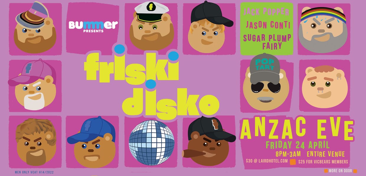 Bummer presents friski disko 2026 – ANZAC Eve 2026
