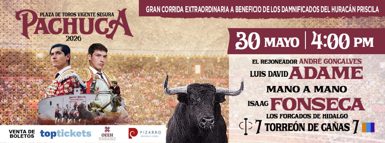 GRAN CORRIDA EXTRAORDINARIA BENEFICA 30/05/2026