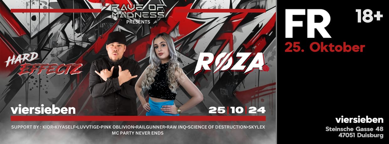 Rave Of Madness • 25.10 w. Roza, Hardeffectz & many more!