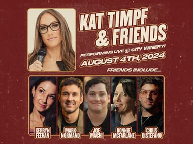 Kat Timpf with Chris Distefano, Mark Normand, Joe Machi, Kerryn Feehan, and Bonnie McFarlane