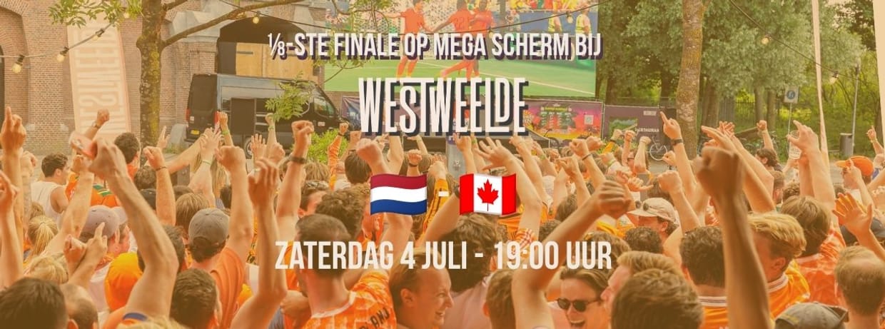 1/8ste finale op megascherm bij WestWeelde: Nederland - Canada