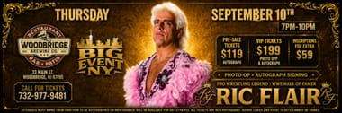 RIC FLAIR AT WOODBRIDGE BREWING COMPANY SEPT 10TH-7PM-10PM