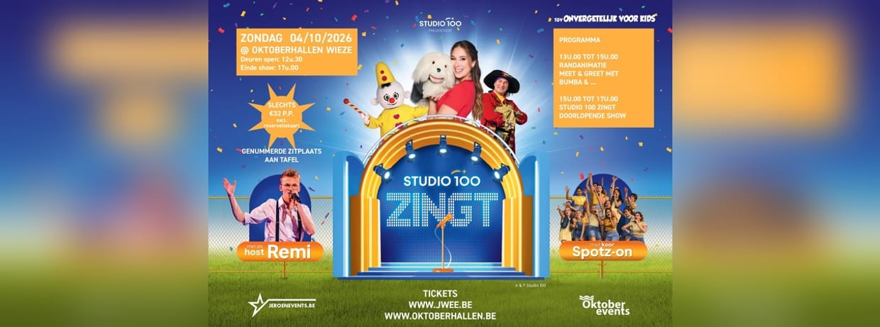 Studio 100 zingt op Onvergetelijk voor Kids 2.0