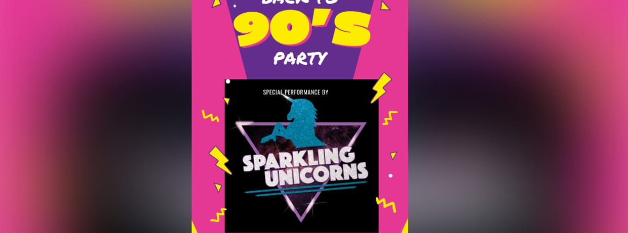 90er Party mit Spakrling Unicorns