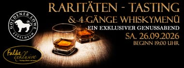 Raritäten Tasting + 4 Gänge Whiskymenü 2026