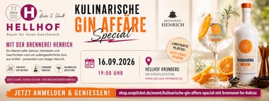Kulinarische Gin Affäre-Special mit Brennerei Henrich aus Kriftel 