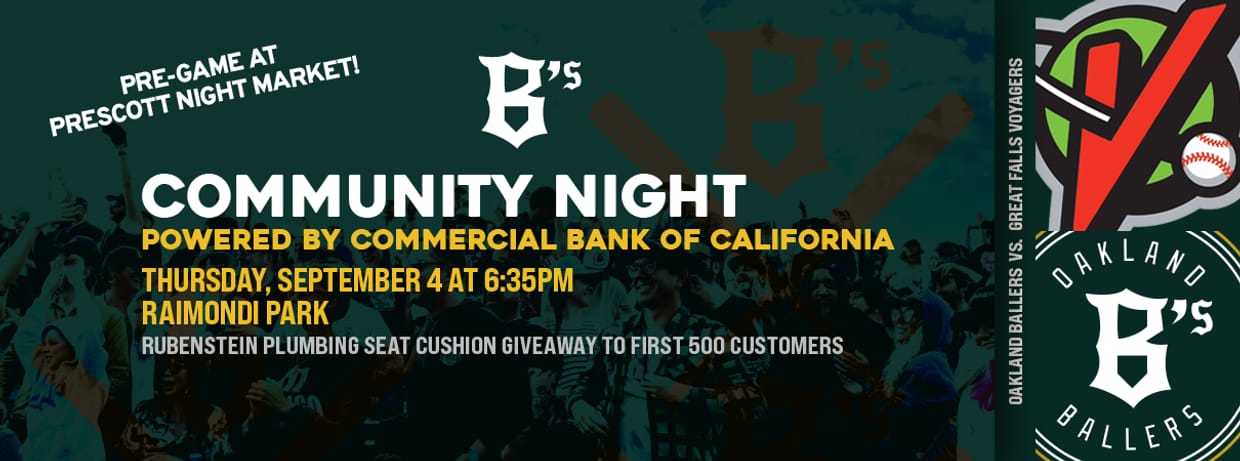 9/4/2025 Oakland Ballers vs. Great Falls Voyagers, Community Night