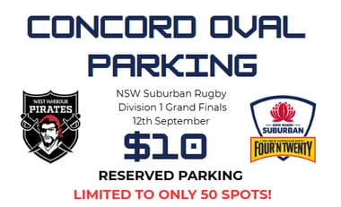 2026 Div 1 Grand Finals - Concord Oval Reserved Parking
