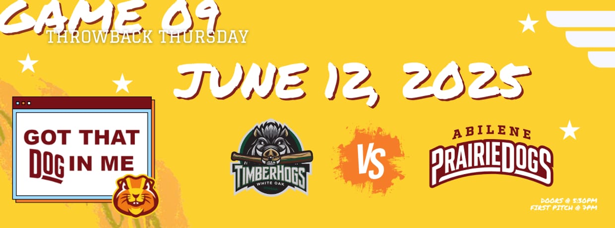 POSTPONED JUNE 12TH DOUBLEHEADER - Pineywoods Timberhogs vs. Abilene Flying Bison