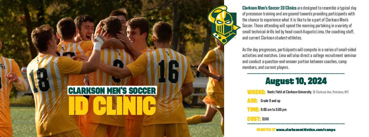 Clarkson Men's Soccer ID Clinic Summer 2024