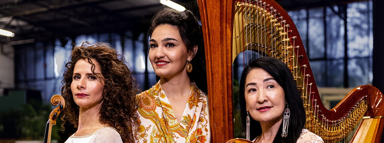 Konzert: „Sand-Saiten“ mit Perismon, einem Trio des Bridges-Kammerorchester