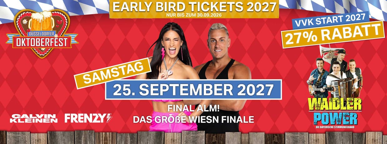 Sa, 25.09.27 - FINAL ALM mit FRENZY & CALVIN KLEINEN