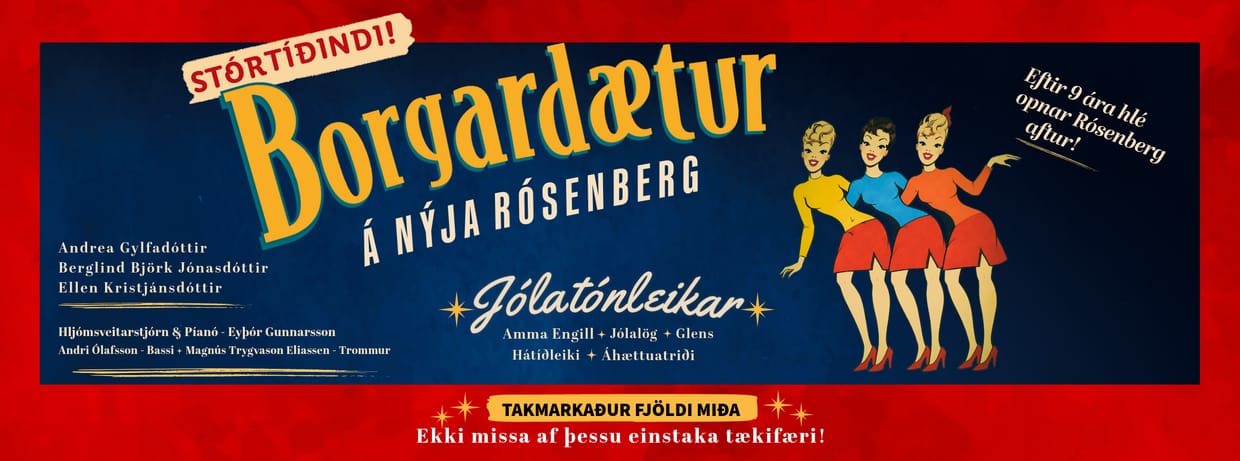 Jólatónleikar Borgardætra á Rósenberg!