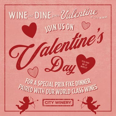 City Winery Valentine's Day Prix Fixe For 2 