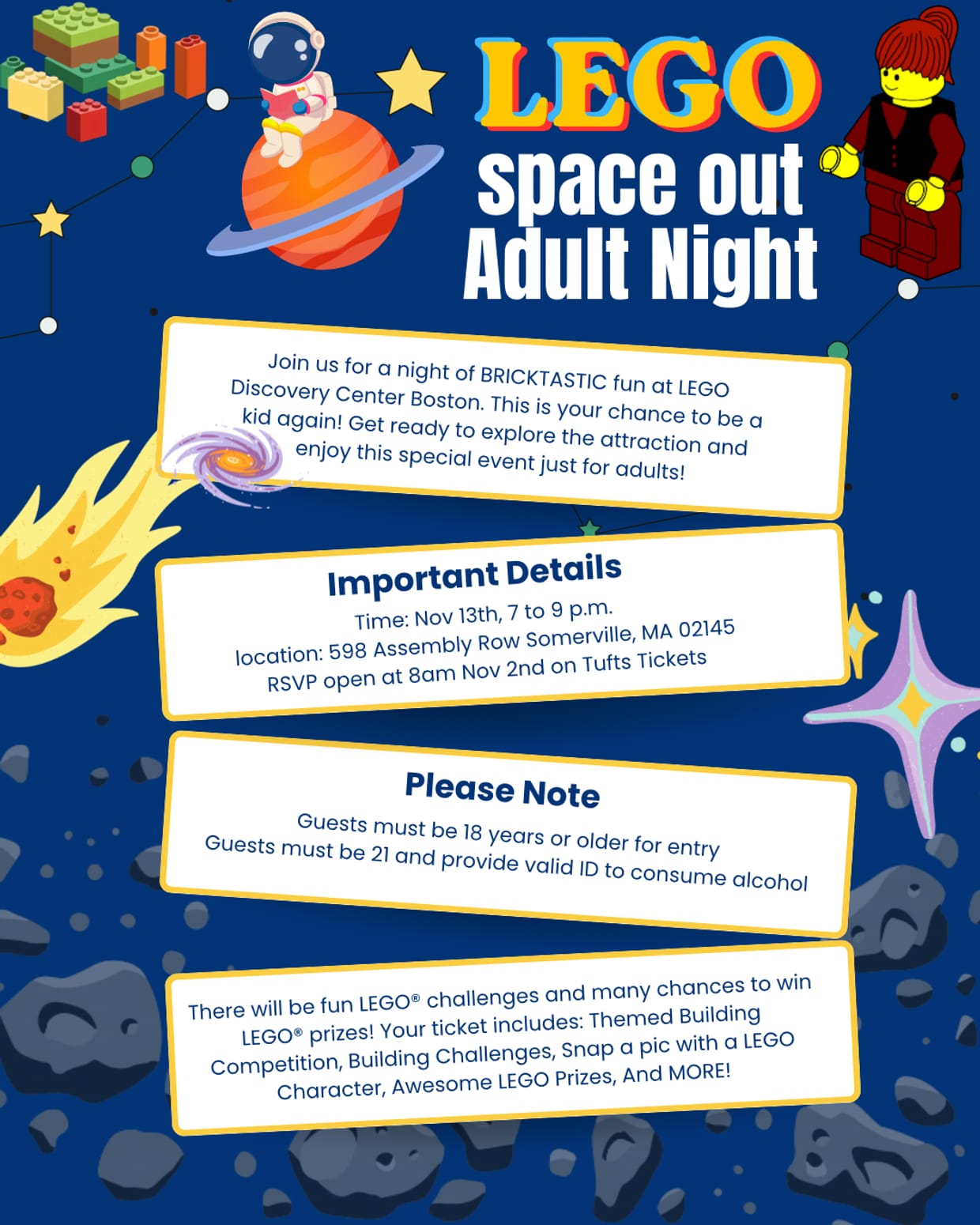 GSC: LEGO Discovery Center Adult Night- Space Out (Grads only)