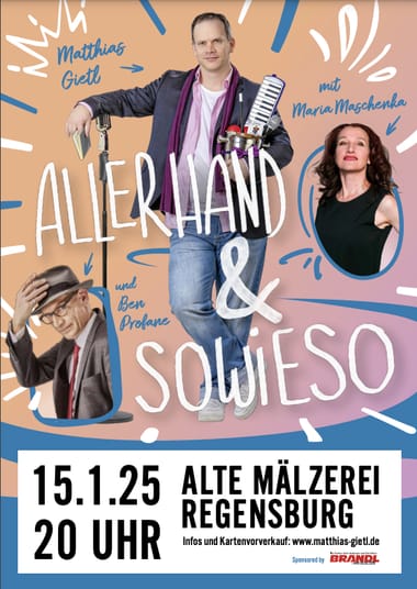 !VERSCHOBEN auf den 12.10.25 um 19 Uhr! Allerhand & Sowieso mit Maria Maschenka und Ben Profane (VVK 35€/AK 40€)