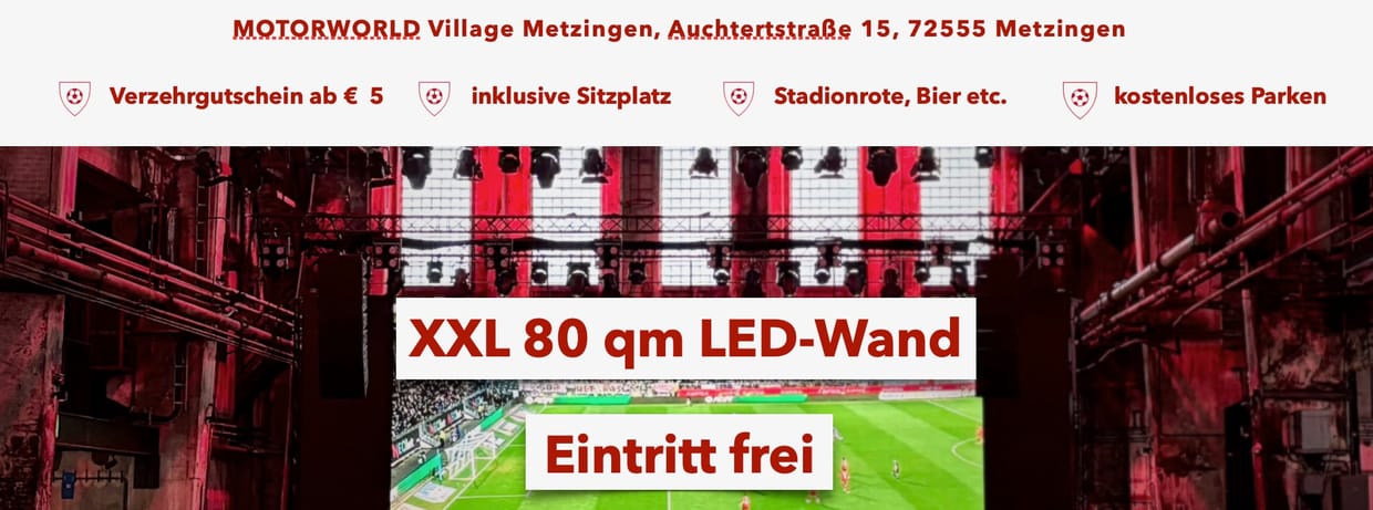 FC Bayern München - Borussia Dortmund * live * Ostersamstag 30.03. * XXL 80 qm LED-Wand