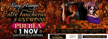 Rosy Arango entre Rancheras y Catrinas en Puebla