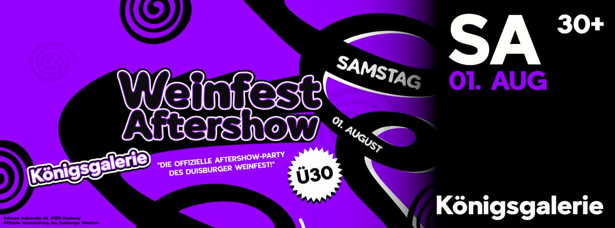 Weinfest Aftershow (Ü30) • 01.08 @Königsgalerie