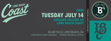 7/14/2026 Long Beach Coast vs. Oakland Ballers, $2 Tuesday