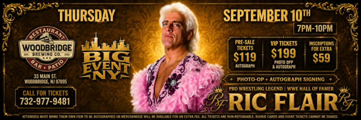 RIC FLAIR AT WOODBRIDGE BREWING COMPANY SEPT 10TH-7PM-10PM