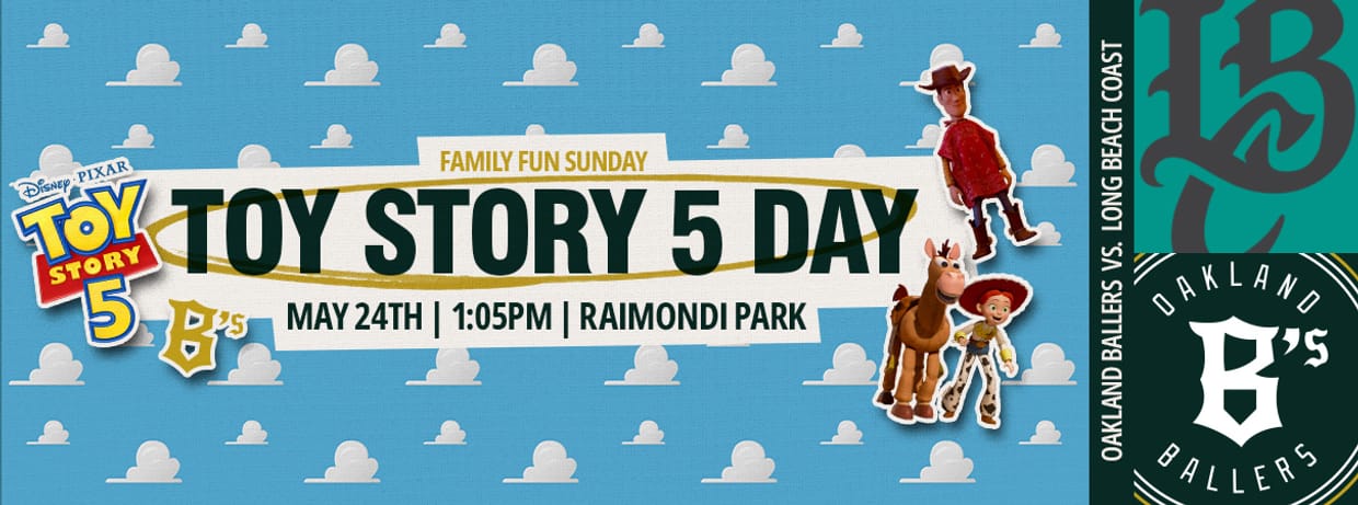 5/24/2026 Oakland Ballers vs. Long Beach Coast, Toy Story 5 Day