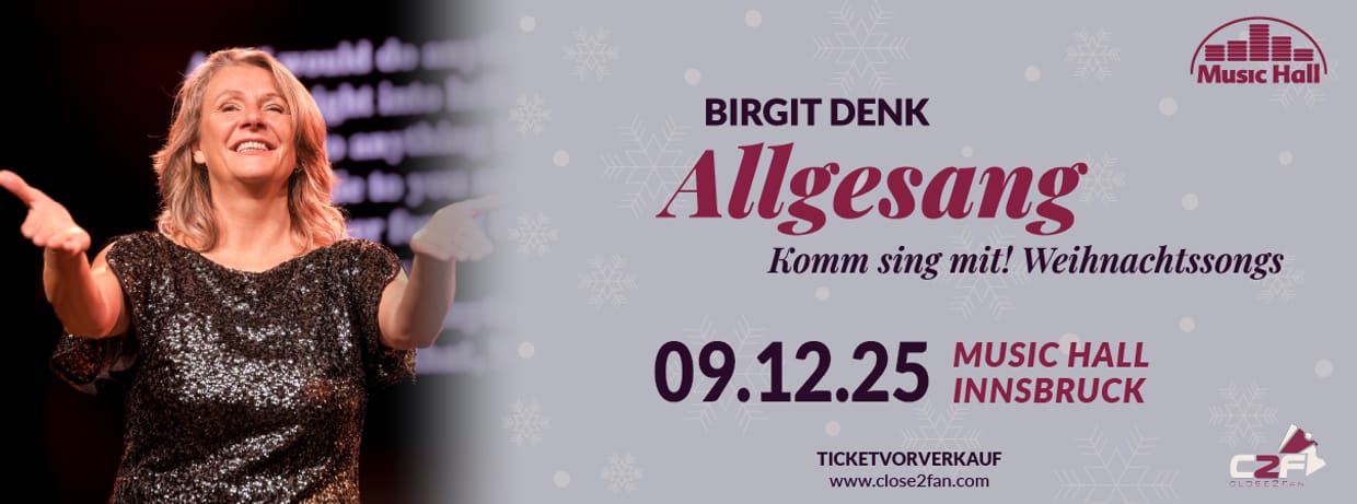 VERSCHOBEN: Birgit Denk lädt zum „Allgesang" - WEIHNACHTEN