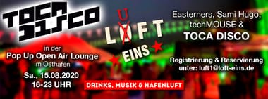 Luft 1 Pop Up Open Air Lounge im Osthafen - Drinks, Musik & Hafenluft