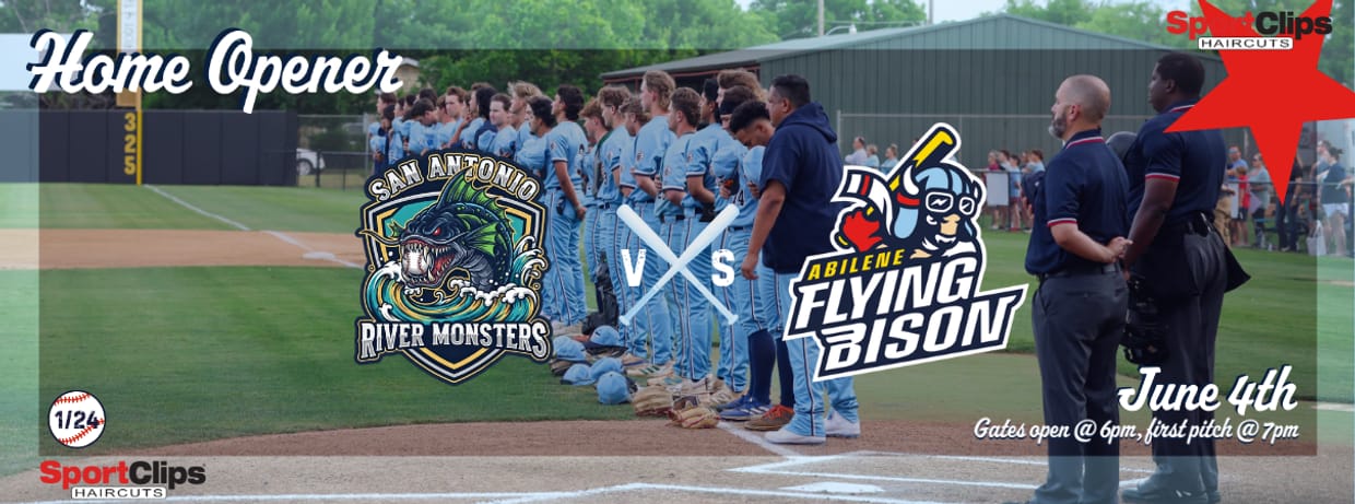 June 4th - San Antonio River Monsters vs. Abilene Flying Bison